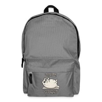 Katzen-Yoga-Dehnmeme - Rucksack - Mittelgrau - Vorne