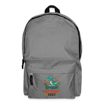 Großer Bruder 2027 Dino Geschwister Dino Bruder - Rucksack - Mittelgrau - Vorne