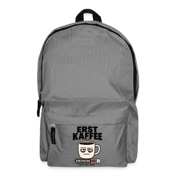 Erst Kaffee dann Menschen Morgenmuffel - Rucksack - Mittelgrau - Vorne