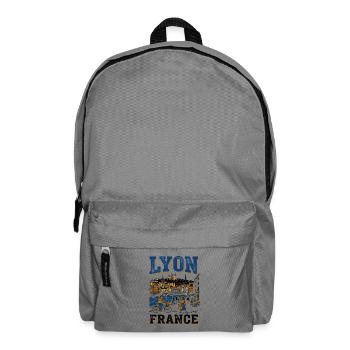 Lyon France Cityscape With People And Bridge - Backpack - elephant grey - Front