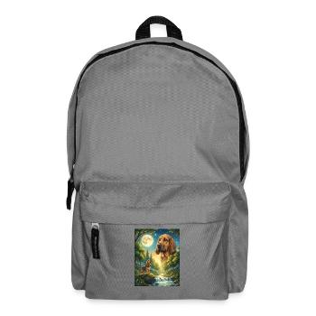 Howling to the Moon Meme Dog Bloodhound - Backpack - elephant grey - Front