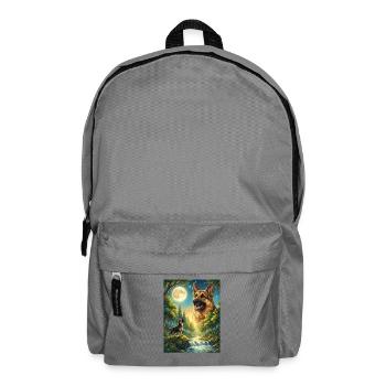 Howling to the Moon Dog German Shepherd - Backpack - elephant grey - Front