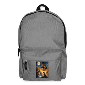 Howling to the Moon Dog German Shepherd - Backpack - elephant grey - Front
