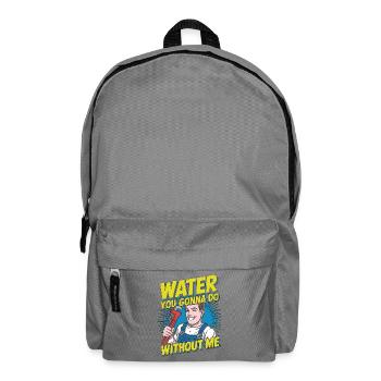 Maître plombier Eau que vous allez voir Entrepreneur en plomberie - Sac à dos - gris éléphant - Devant