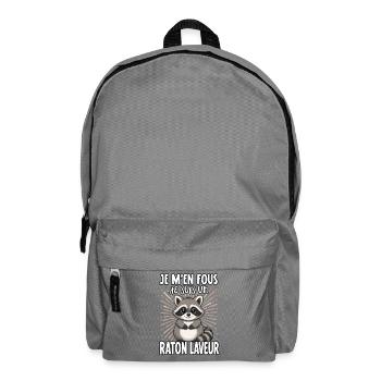 Je m'en fous je suis un ratonlaveur - Waschbär - Rucksack - Mittelgrau - Vorne