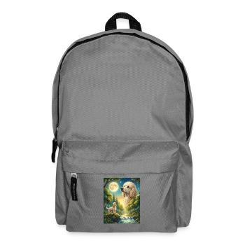 Howling to the Moon Meme Dog Poodle - Backpack - elephant grey - Front