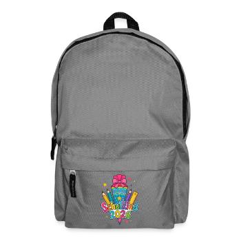 Schulkind 2026 – Bunte Schulfreude - Rucksack - Mittelgrau - Vorne