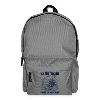 Tauchen Da Hab ich Meine Ruhe Entspannter Taucher - Rucksack - Mittelgrau - Vorne
