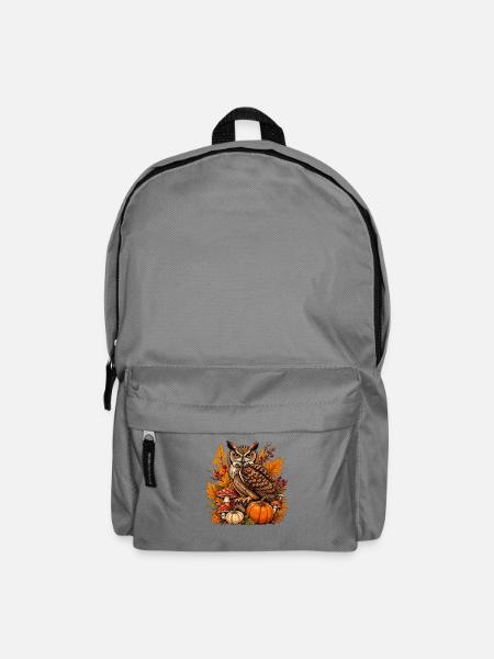 Herbst-Eule mit Kürbis - Rucksack - Mittelgrau