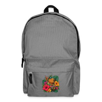 Hawaiianischer Bär mit Hibiskus - Rucksack - Mittelgrau - Vorne