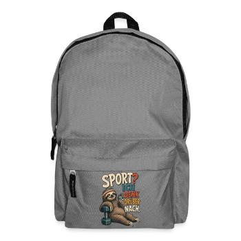 Faultier Sport Denk Drüber Nach Shirt - Rucksack - Mittelgrau - Vorne