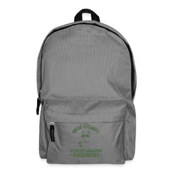 Abitur geschafft Lizenzierter Klugscheißer - Rucksack - Mittelgrau - Vorne