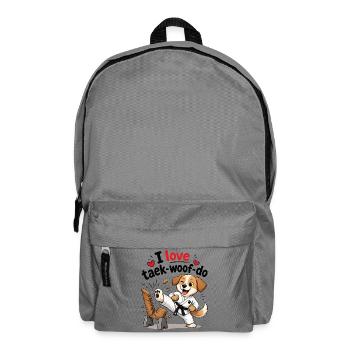 I Love Taek-woof-do Martial Arts Puppy - Backpack - elephant grey - Front
