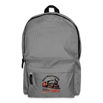 Nostalgische Dampflok Illustration - Rucksack - Mittelgrau - Vorne