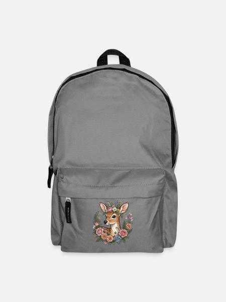 Reh Kitz Blumen Volksfest Trachten Ersatz Damen - Rucksack - Mittelgrau