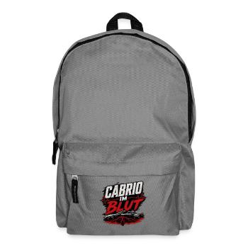 Cabrio im Blut Cabriolet Spruch Fahrer - Rucksack - Mittelgrau - Vorne