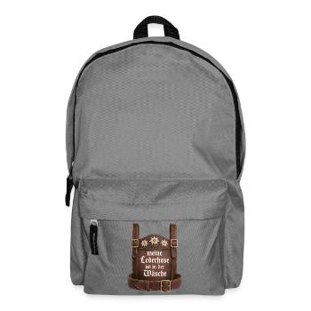 Meine Lederhose ist in der Wäsche Bayern Sprüche - Rucksack - Mittelgrau - Vorne