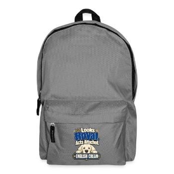 English Cream Golden Retriever Looks Royal Acts At - Backpack - elephant grey - Front
