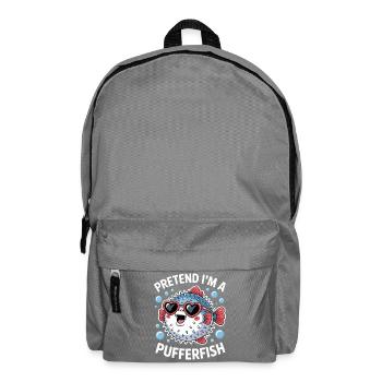 Puffer Fish Sayings Funny Puffer Fish Gift - Backpack - elephant grey - Front