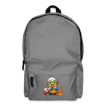 Kochfrosch beim Waffelbacken - Rucksack - Mittelgrau - Vorne