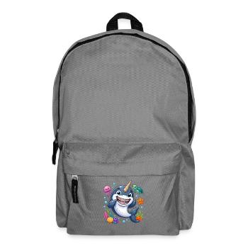 Narwal mit Zahnspange unter Wasser - Rucksack - Mittelgrau - Vorne