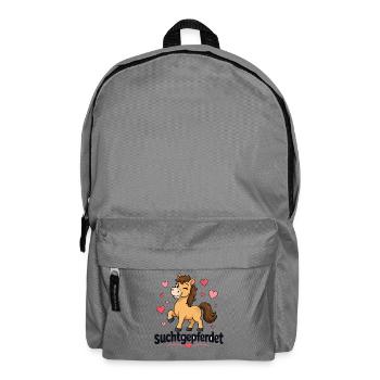  Suchtgepferdet Pferdeliebe Lustiges Pferd Mit - Rucksack - Mittelgrau - Vorne