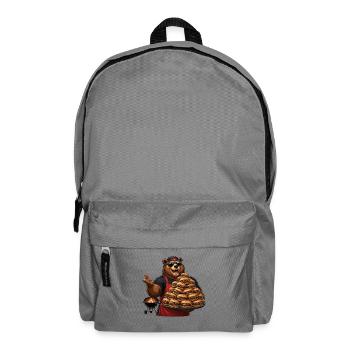 Bären Grillmeister mit Burgerstapel - Rucksack - Mittelgrau - Vorne