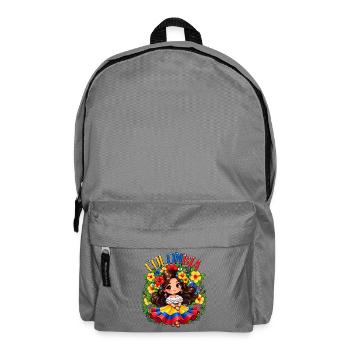 Colombian Flag Colombia Cute Girl - Backpack - elephant grey - Front