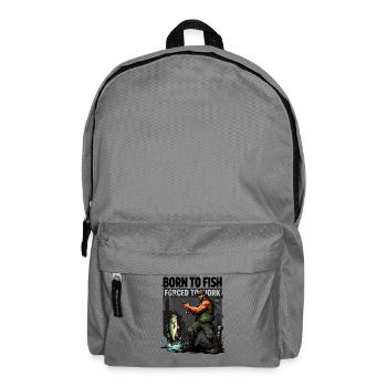 Geboren zum Angeln - Rucksack - Mittelgrau - Vorne