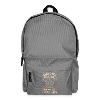 Cat May Life Treat You Cats Cat Mom Cats - Backpack - elephant grey - Front