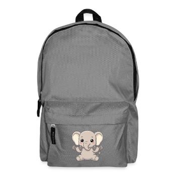 Bébé éléphant avec haltères Motif de salle de sport - Sac à dos - gris éléphant - Devant