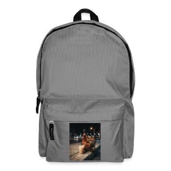 Night mood chicken with coffee - Backpack - elephant grey - Front