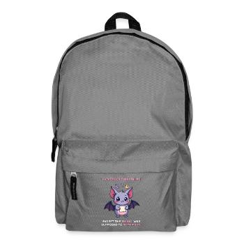 I Remember Everything – ADHD Bat Humor - Backpack - elephant grey - Front