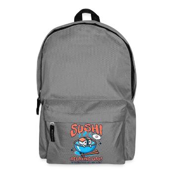 Sushi Relaxing Day Cute Food - Backpack - elephant grey - Front