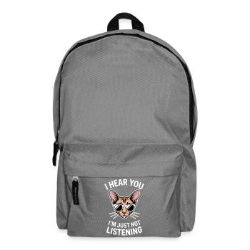 Orientalisch Kurzhaar Geschenk Katzen Sprüche - Rucksack - Mittelgrau - Vorne
