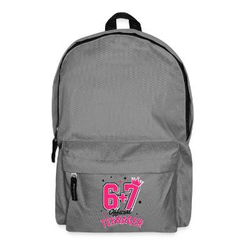13th Birthday Shirt Funny Meme 67th Birthday 13 - Backpack - elephant grey - Front