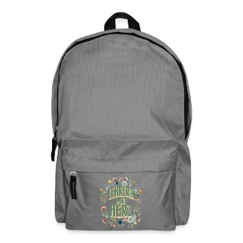 Lehrerin mit Herz! - Rucksack - Mittelgrau - Vorne