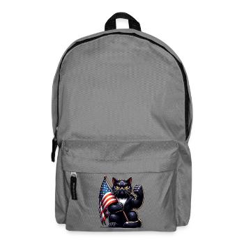 Schwarze Katze Grumpy Black Cat - Sac à dos - gris éléphant - Devant