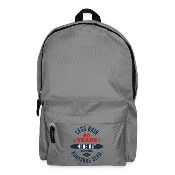 80. Geburtstagsteufel - Rucksack - Mittelgrau - Vorne