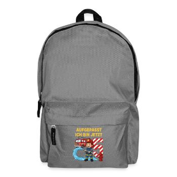 Aufgepasst Ich Bin Jetzt 5 Feuerwehr Geburtstag - Rucksack - Mittelgrau - Vorne