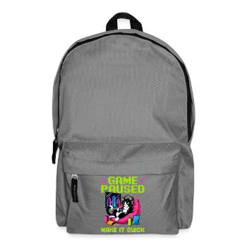Gamer Gaming Cat Video Game - Rucksack - Mittelgrau - Vorne