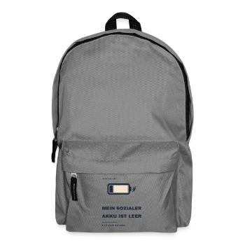 Mein Sozialer Akku Ist Leer Introvertiert - Rucksack - Mittelgrau - Vorne