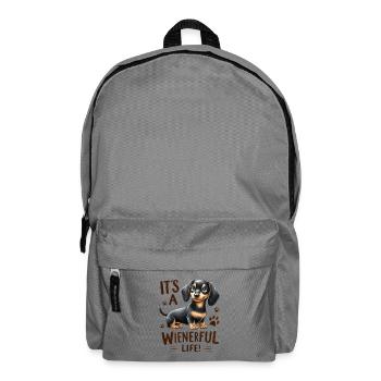 Wienerful Life Dackel lustige Hundedesign-Merch - Rucksack - Mittelgrau - Vorne