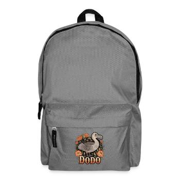  DODO Dodo Vogel Retro Blumen Ausgestorbenes Tier - Rucksack - Mittelgrau - Vorne