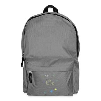 Skizzenplaneten und Sterne - Rucksack - Mittelgrau - Vorne