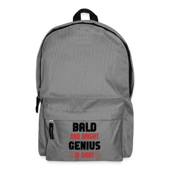 Bald Genius Quote - Backpack - elephant grey - Front