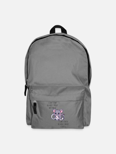 Ich kann nicht anfangen, weil ich vielleicht nicht fertig werde - Rucksack - Mittelgrau