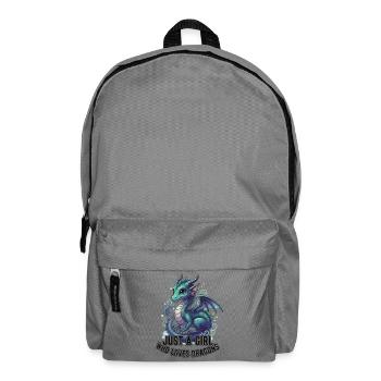 Mädchen liebt Drachen - Rucksack - Mittelgrau - Vorne