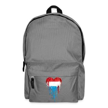 Luxembourg Herzflagge Tropfen BlauRotWeiß - Rucksack - Mittelgrau - Vorne