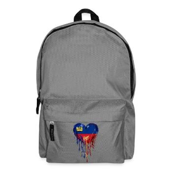 Liechtenstein Venezuela Flaggenherz Tropfenkunst - Rucksack - Mittelgrau - Vorne